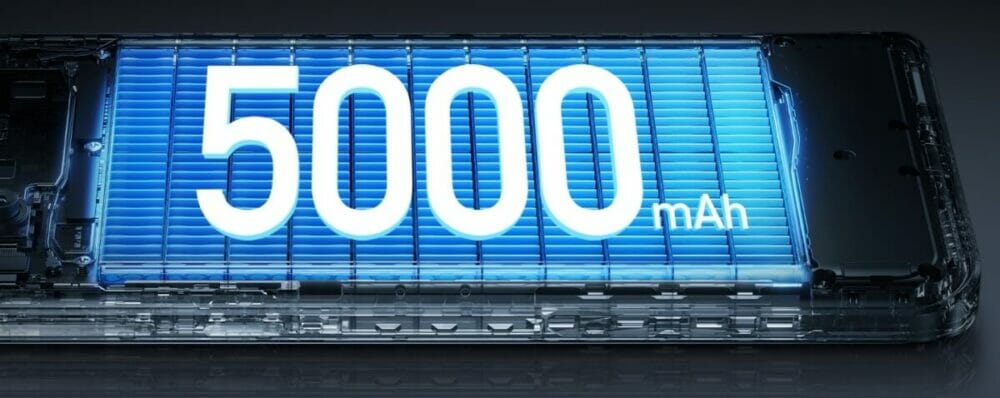 5,000mAhバッテリー